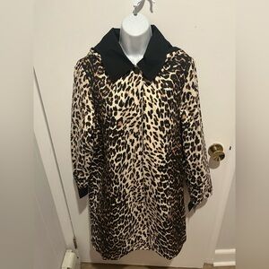 NWT Kate Spade leopard raincoat with hood large new